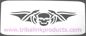 Airbrush Tattoo Stencil Skull Bat MI-127