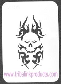 Airbrush Tattoo Stencil Skull  MI-135