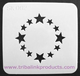 Airbrush Tattoo Stencil Star Circle SK-002