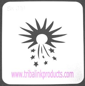 Airbrush Tattoo Stencil Sun Star SK-019