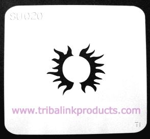 Airbrush Tattoo Stencil Sun SU-020