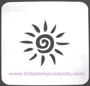 Airbrush Tattoo Stencil Sun SU-023