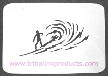 Airbrush Tattoo Stencil Surfer MI-036