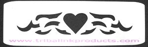 Airbrush Tattoo Stencil Tribal Heart Band TR-080
