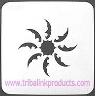 Airbrush Tattoo Stencil Tribal Sun TR-050