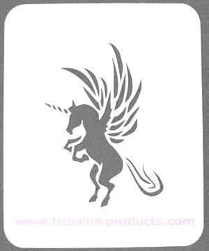 Airbrush Tattoo Stencil Unicorn MY-024