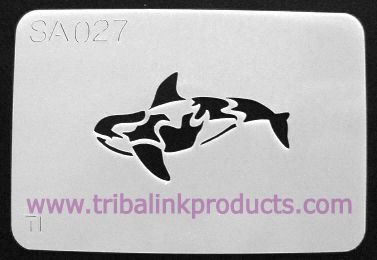 Airbrush Tattoo Stencil Whale SA-027