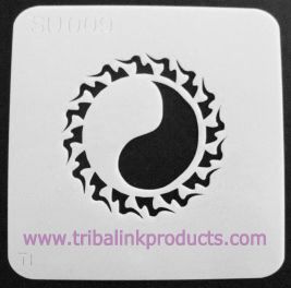 Airbrush Tattoo Stencil Ying Yang Sun SU-009