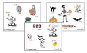 Airbrush Tattoo Stencils Halloween Package