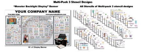 Airbrush Tattoo Canopy Wall Display with Stencils Pro Pack 3