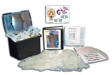 *NEW* Airbrush Tattoo Stencils Professional Multi-Pack  2  with Airbrush Tattoo Stencil Organizer
