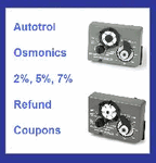 Autotrol / Osmonics 2%, 5%, or 7% Refund Coupons