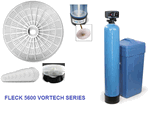 Fleck 5600  Mechanical Meter Econominder On Demand Control Valve Water Softener 40000 Grain Capacity with Vortech Tank