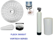 Fleck 5600SXT  Electronic Metered On Demand Control Valve Water Softener 32000 Grain Capacity with Vortech Tank