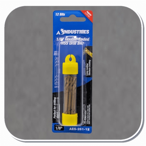 AES-261-12 1/8" Double-ended 135° Split Point High Speed Steel with Titanium Coating Stubby Drill Bits
