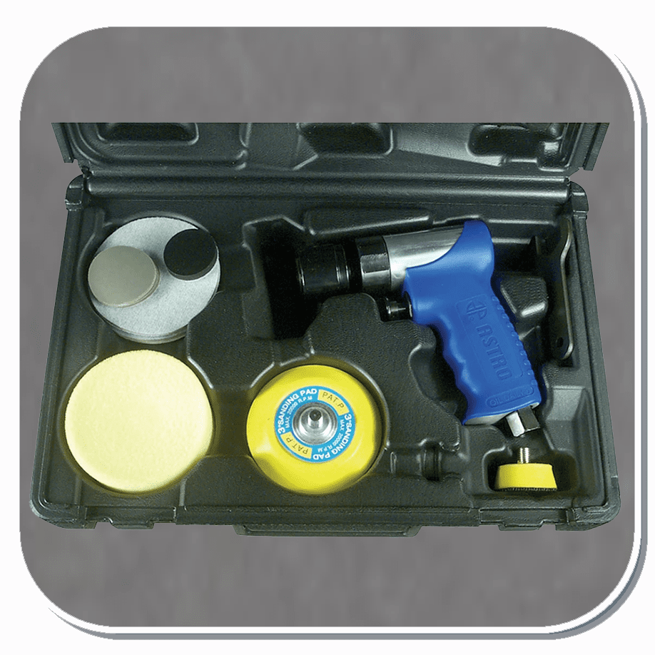 AST-3050 ASTRO PNEUMATIC Complete Dual Action Sanding & Polishing Kit in Blow Moulded Case