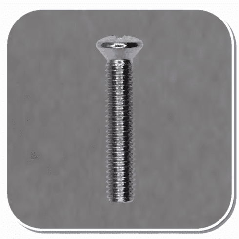 AUV-1413 Chrome Phillips Oval Head Machine Screw #8 x 1in Bx of 100