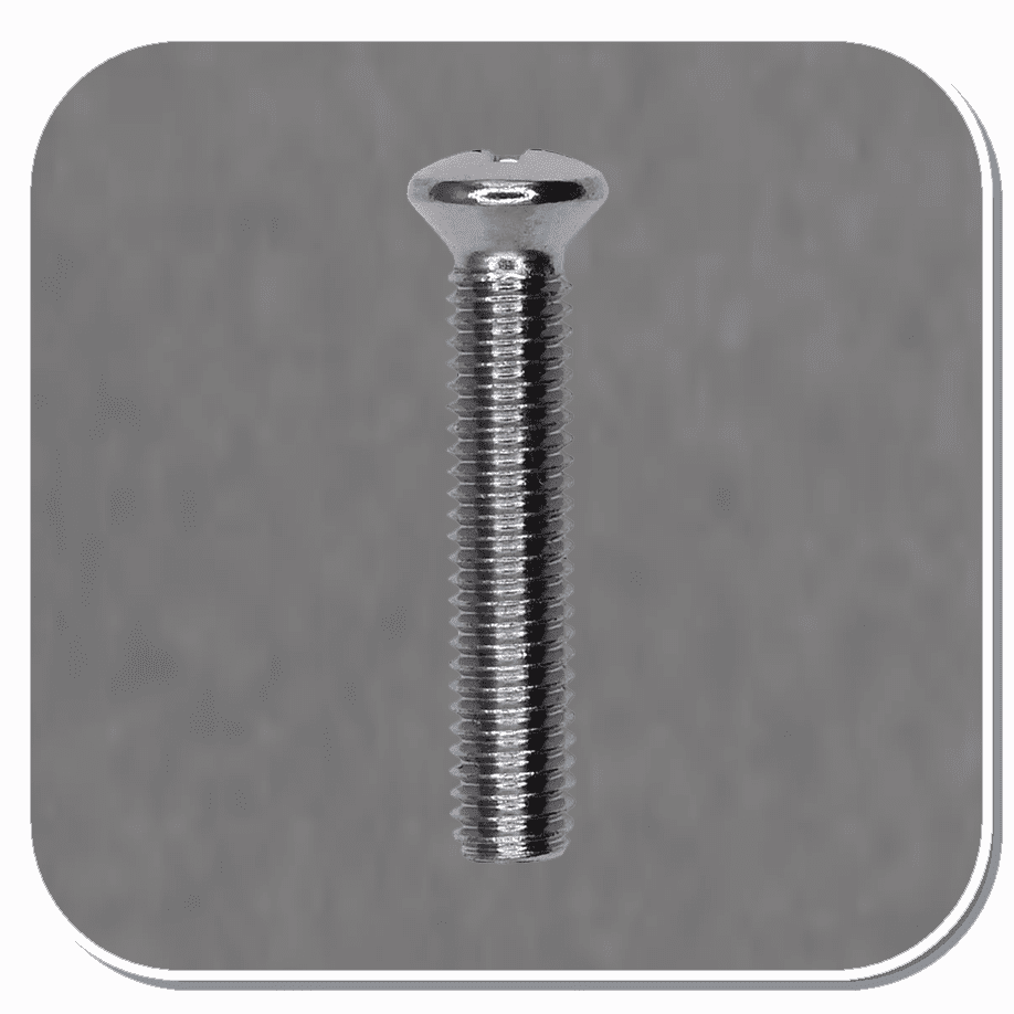 AUV-1413 Chrome Phillips Oval Head Machine Screw #8 x 1in Bx of 100