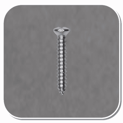 AUV-1483 Chrome Oval Head Tapping Screw #6 x 1in Bx of 100