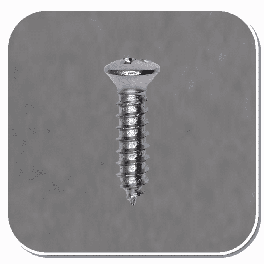 AUV-1717 Chrome Phillips Oval Head Tapping Screw #10 x 3/4in Bx of 100