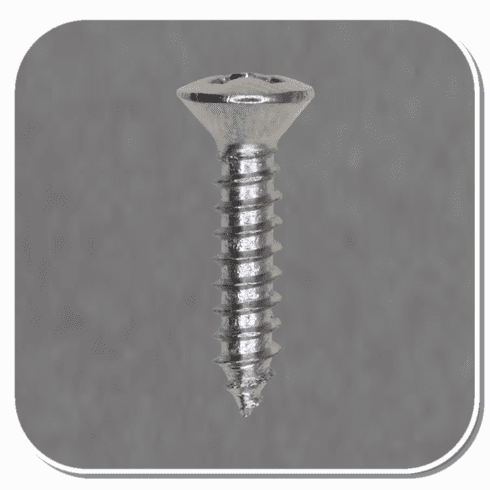 AUV-1793 Chrome Phillips Oval Head Tapping Screw #6 x 5/8in Bx of 100
