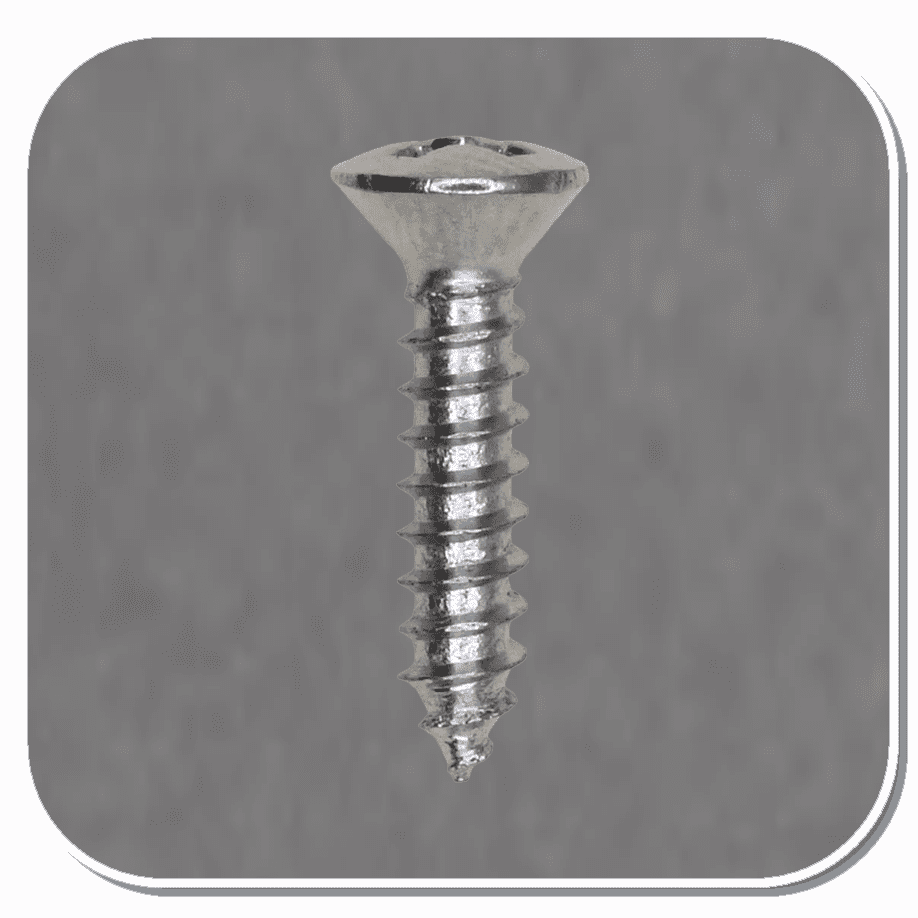 AUV-1793 Chrome Phillips Oval Head Tapping Screw #6 x 5/8in Bx of 100