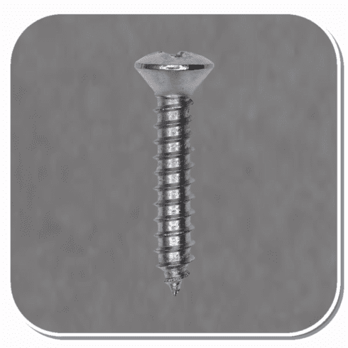 AUV-1794 Chrome Phillips Oval Head Tapping Screw #6 x 3/4in Bx of 100
