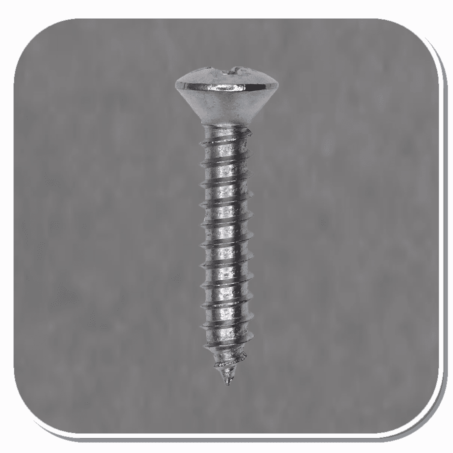 AUV-1794 Chrome Phillips Oval Head Tapping Screw #6 x 3/4in Bx of 100
