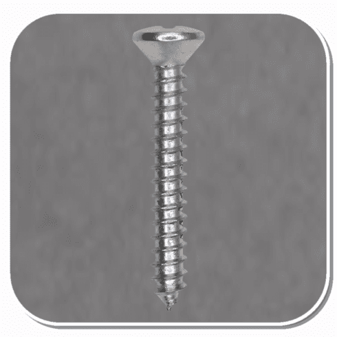 AUV-1796 Chrome Phillips Oval Head Tapping Screw #6 x 1in Bx of 100