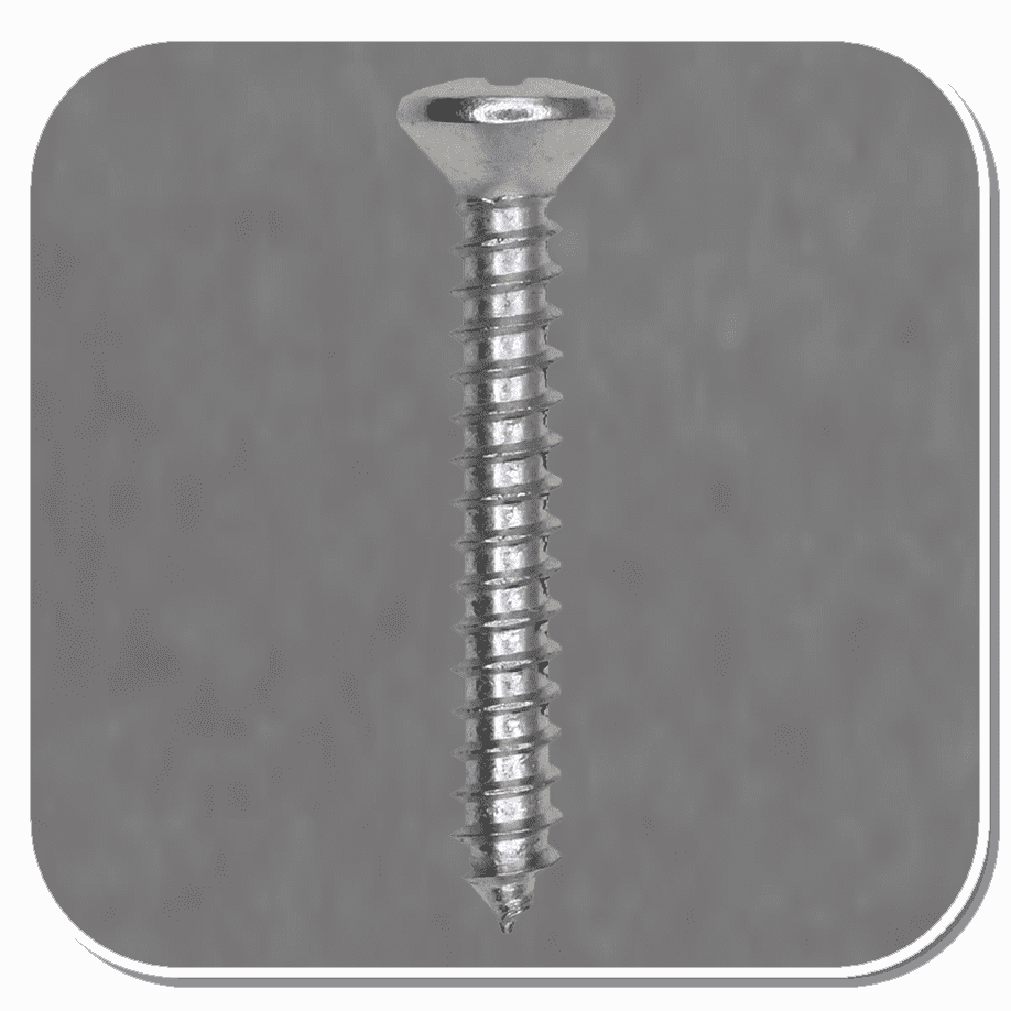 AUV-1796 Chrome Phillips Oval Head Tapping Screw #6 x 1in Bx of 100