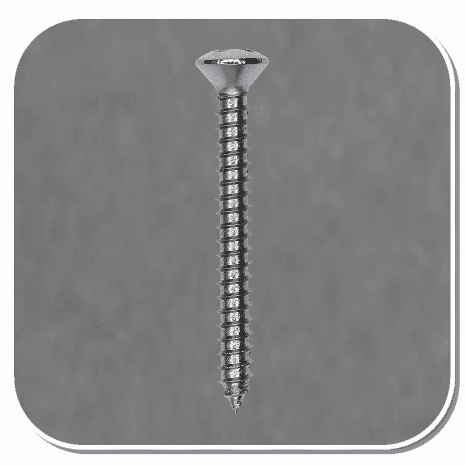 AUV-1797 Phillips Oval Head Tapping Screw #6 x 1-1/4 Chrome Bx of 100