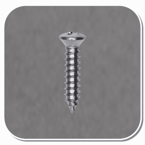 AUV-1799 Phillips Oval Head Tapping Screw #8 x 3/4in Chrome Bx of 100
