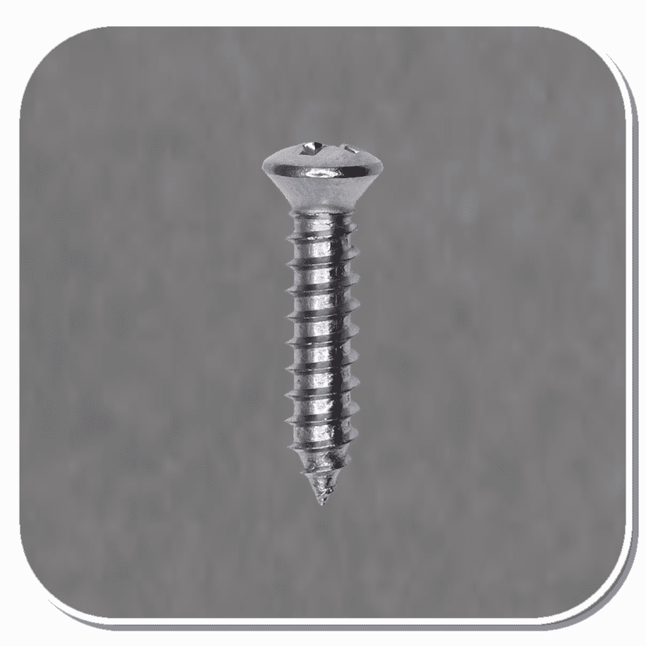 AUV-1799 Phillips Oval Head Tapping Screw #8 x 3/4in Chrome Bx of 100
