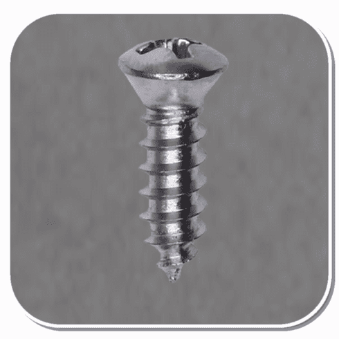 AUV-2027 Chrome Phillips Oval Head Tapping Screw #8 x 1/2" Bx of 100