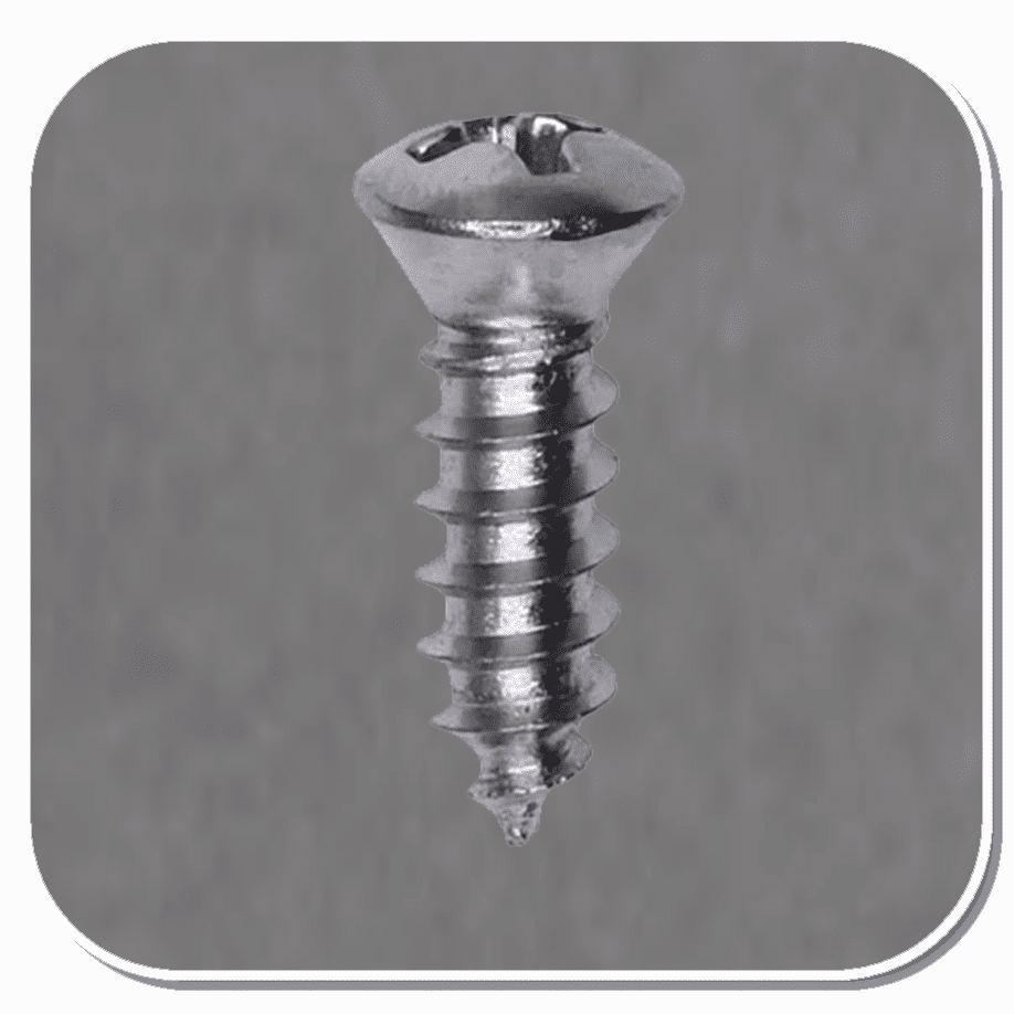 AUV-2027 Chrome Phillips Oval Head Tapping Screw #8 x 1/2" Bx of 100
