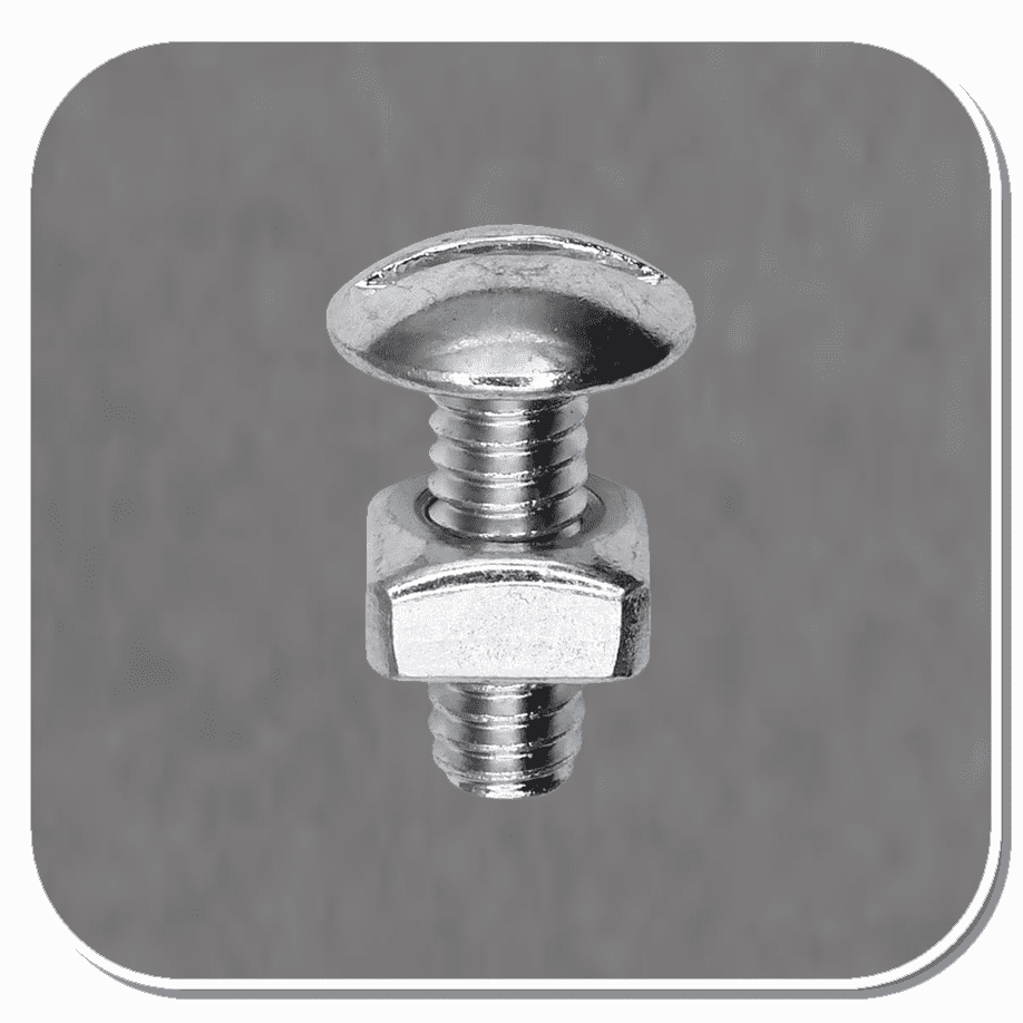 AUV-2472 Slotted Truss Head License Plate Screw with Square Nut Bx of 100
