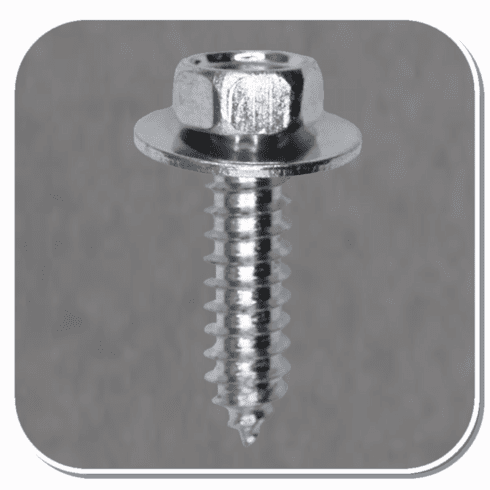 AUV-2605 Zinc #14 x 1  Indented Hex head SEMS Tapping Screw Bx of 100