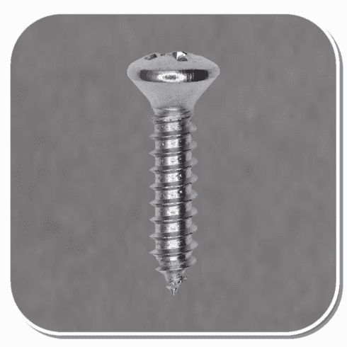 AUV-2710 Chrome Phillips Oval Head Tapping Screw #8 x 3/4" Bx of 100