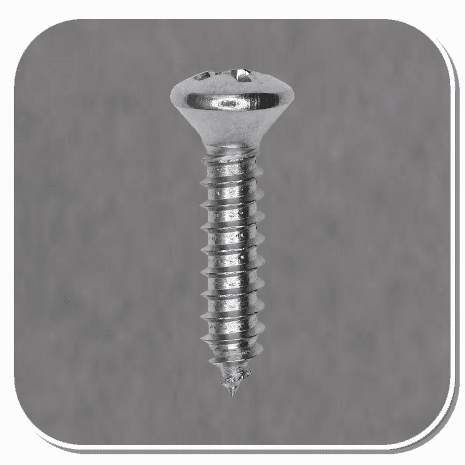 AUV-2710 Chrome Phillips Oval Head Tapping Screw #8 x 3/4" Bx of 100