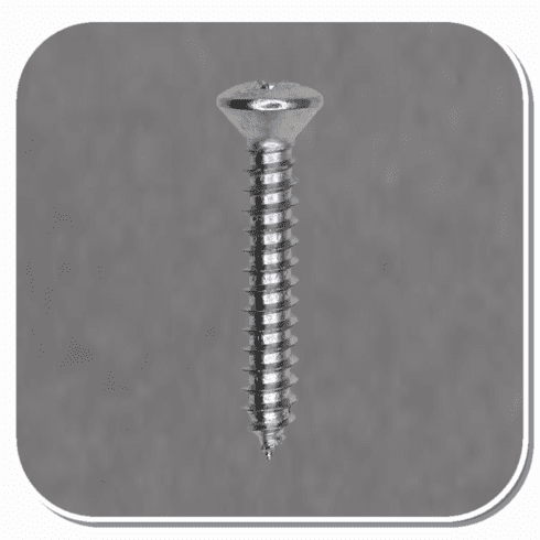 AUV-2713 Chrome Phillips Oval Head Tapping Screw #8 x 1" Bx of 100