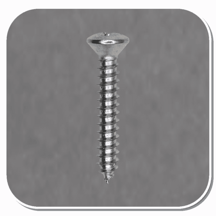 AUV-2713 Chrome Phillips Oval Head Tapping Screw #8 x 1" Bx of 100