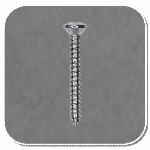 AUV-2716 Chrome Phillips Oval Head Tapping Screw #8 x 1-1/4" Bx of 100