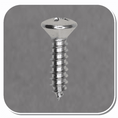 AUV-2728 Chrome Phillips Oval Head Tapping Screw #10 x 3/4" Bx of 100