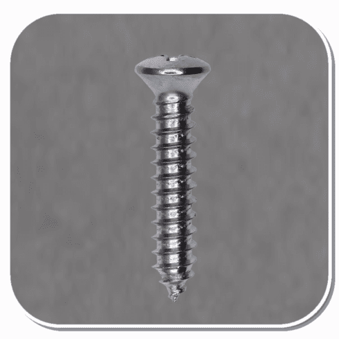 AUV-2730 Chrome Phillips Oval Head Tapping Screw #10 x 1" Bx of 100