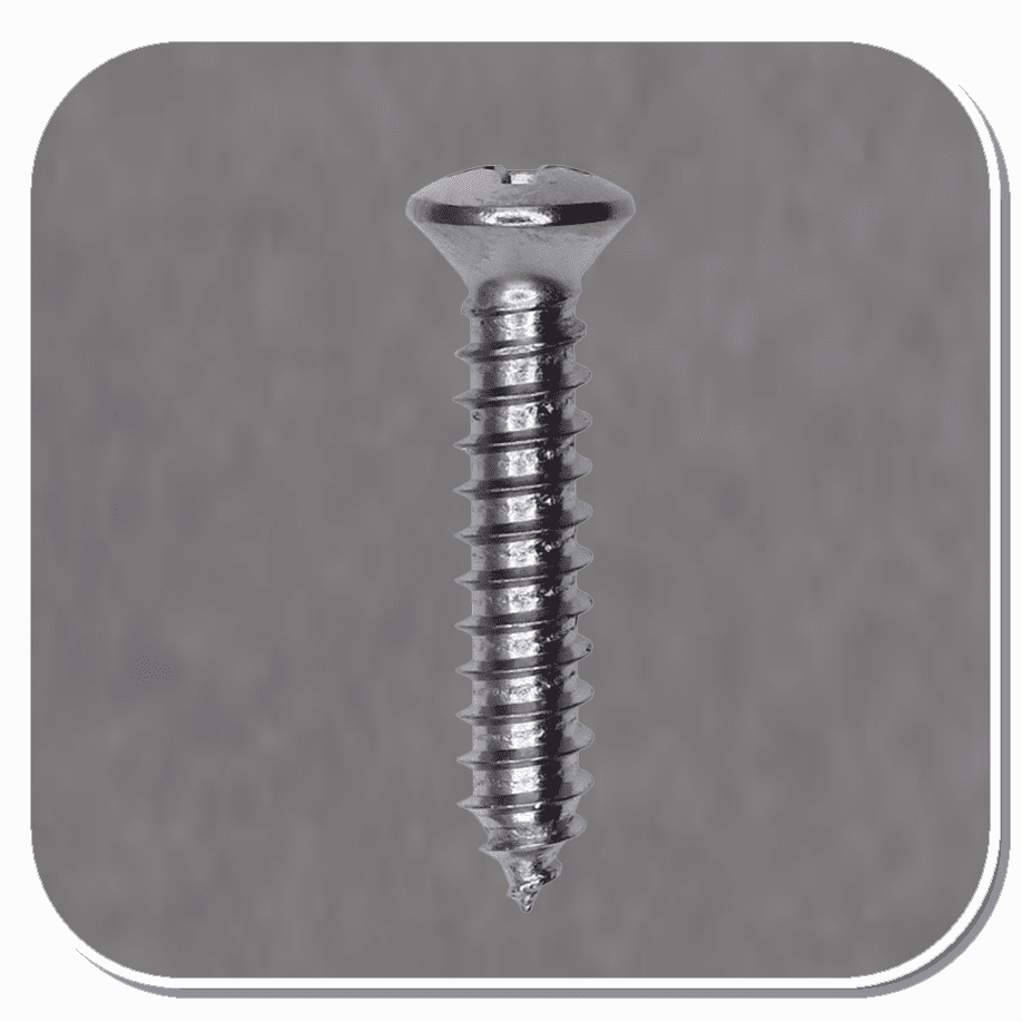 AUV-2731 Chrome Phillips Oval Head Tapping Screw #10 x 1" Bx of 100