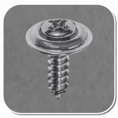 AUV-2771 Chrome Phillips Oval Head SEMS Countersunk Tapping Screw #8 x 5/8" Bx of 100