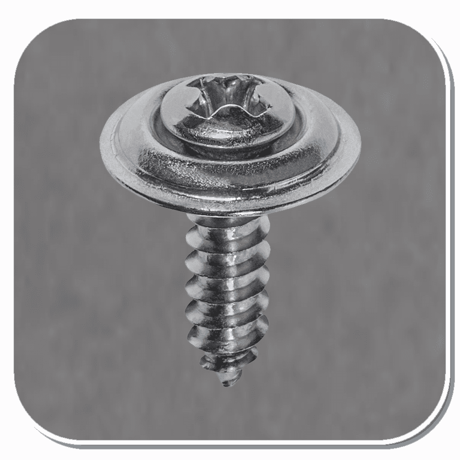 AUV-2771 Chrome Phillips Oval Head SEMS Countersunk Tapping Screw #8 x 5/8" Bx of 100