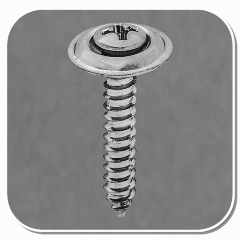 AUV-2772 Chrome Phillips Oval Head SEMS Countersunk Screw #8 x 1" Bx of 100