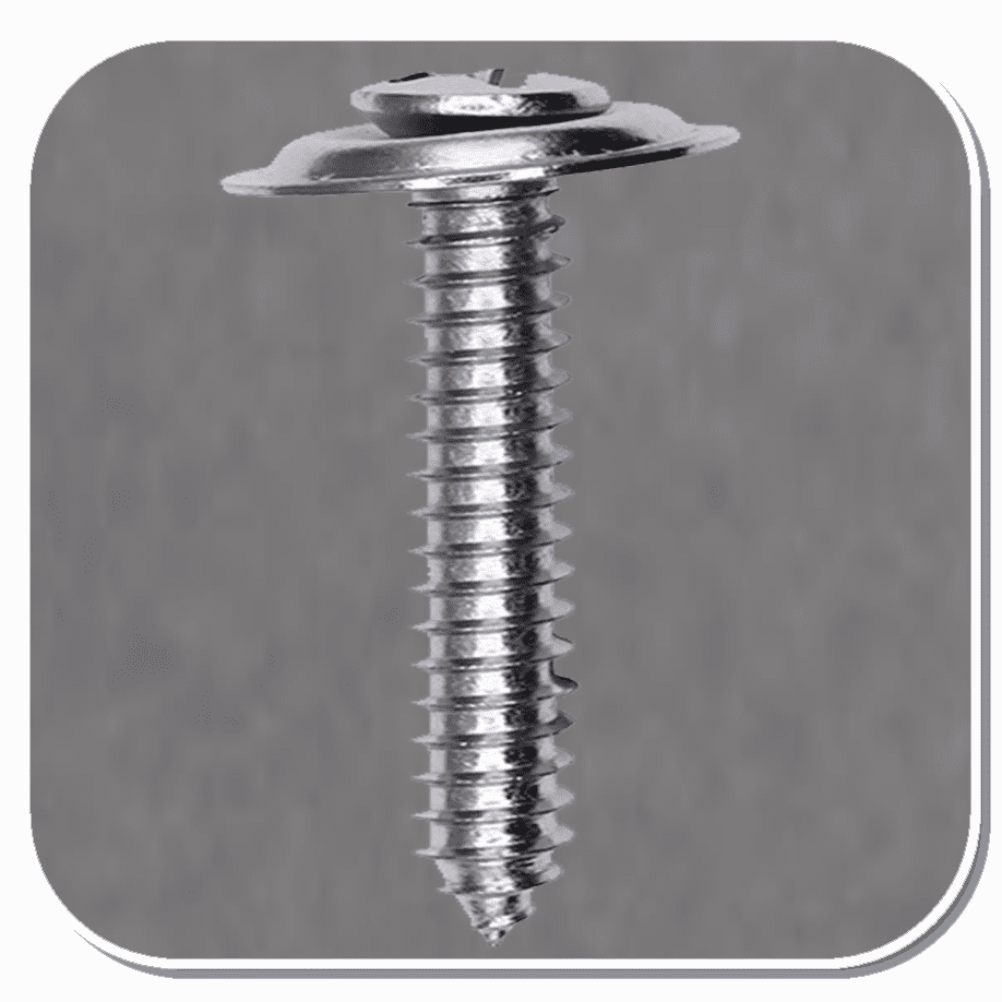 AUV-2773 Chrome Phillips Oval Head SEMS Countersunk Tapping Screw #8 x 1-1/4" Bx of 100