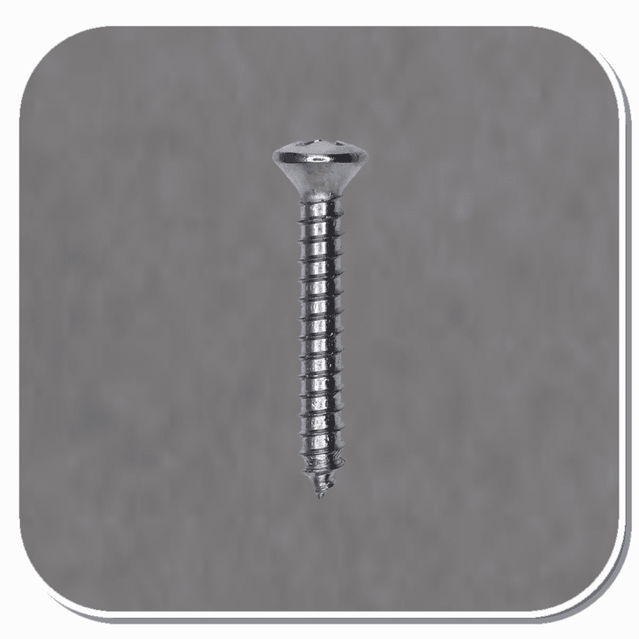 AUV-3069 Chrome Phillips Oval Head Tapping Screw #4 x 3/4" Bx of 100